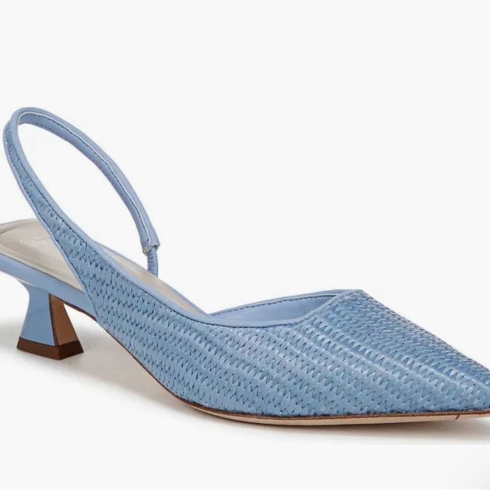 New Sz 5.5 Elegant Franco Sarto Blue Slingback Heels
